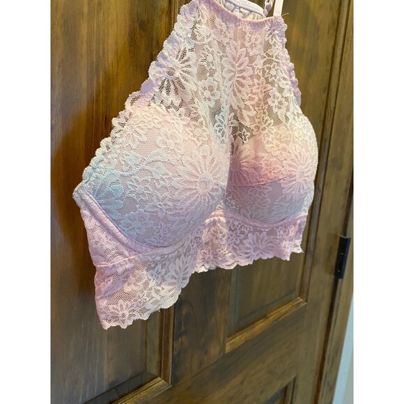 Victoria Secret Bralette  Bra Ombré Pink Lace Razorback Sexy Lingerie Sz Small - Picture 6 of 12